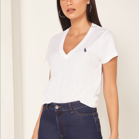 Polo Ralph Lauren Tops - Ralph Lauren Simple White V-neck T-Shirt